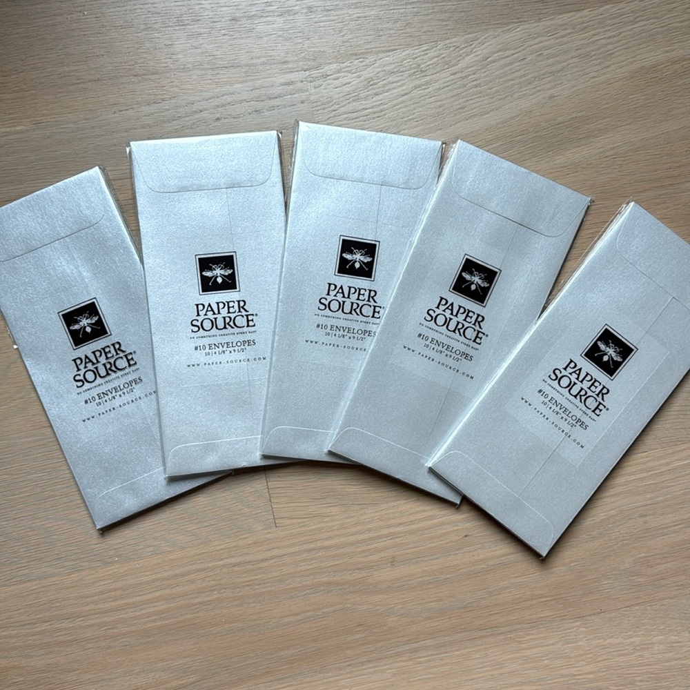 Paper source silver envelopes